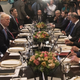 Photo tweeted by US Vice President’s Twitter account on May 16, 2017. Trump’s son-in-law Jared Kushner (back left) and Erdogan’s son-in-law Berat Albayrak (back right) made for an awkward comparison to authoritarian regimes